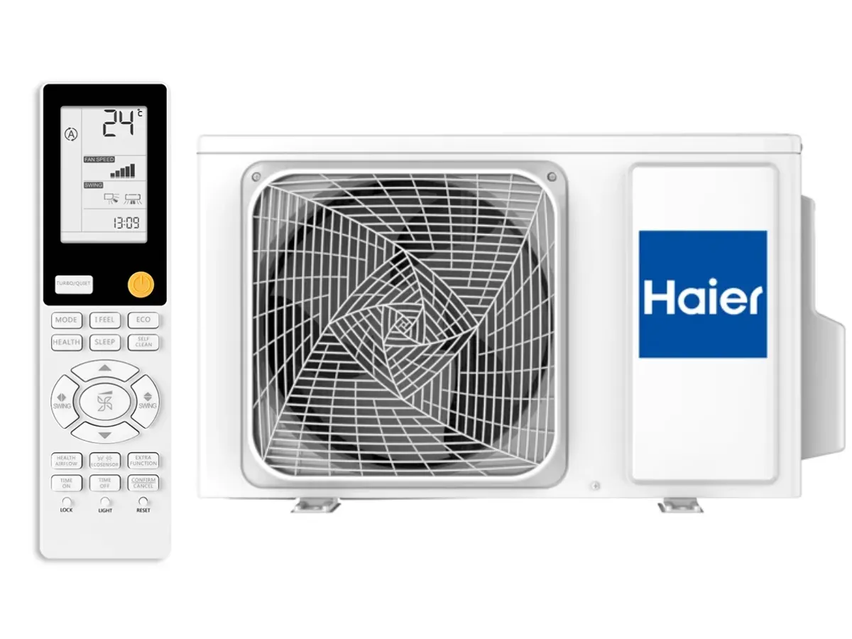 Poza bloc exterior si telecomanda, Haier Jade 9000 BTU